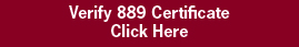 889 verification Certificate
